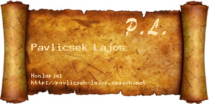 Pavlicsek Lajos névjegykártya