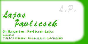 lajos pavlicsek business card